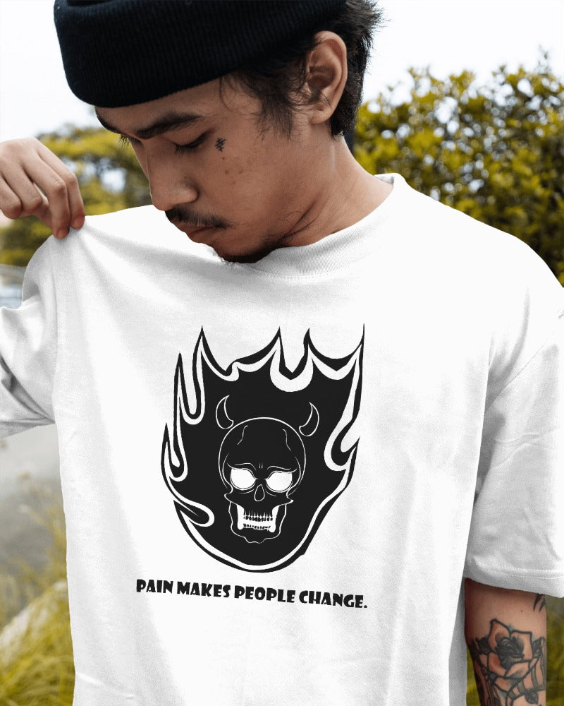 Flaming Skull Transformation Tee - Embrace Change with Style π₯π