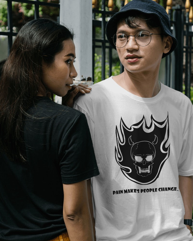 Flaming Skull Transformation Tee - Embrace Change with Style π₯π