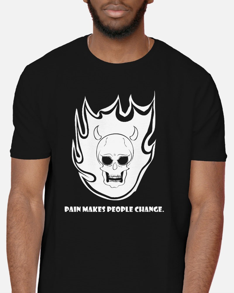 T-Shirt mit flammendem Totenkopf-Transformations-Motiv – Begrüßen Sie Veränderungen mit Stil 🔥💀